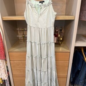 Lulus Green Ruffle Maxi Dress